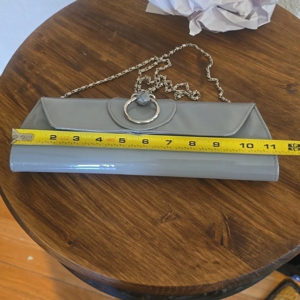 Bijoux Terner |Womens Vintage Gray Clutch Shoulder Bag Silver Chain Neutral
